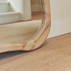 Arcurva - Extra Large Full Length Light Wood Irregular Mirror 190cm x 120cm