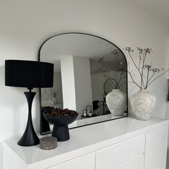 Aria - Black Metal Overmantle Large Wall Mirror 130cm x 100cm