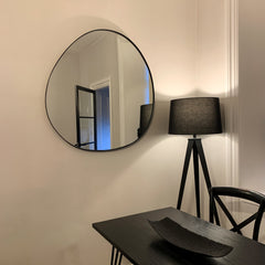 Ava - Black Pond Shaped Irregular Mirror 94cm x 94cm