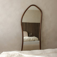 Aaliyah - Full Length Dark Wood Irregular Mirror 180cm x 80cm