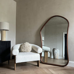 Aaliyah - Extra Large Full Length Dark Wood Irregular Mirror 180cm x 110cm
