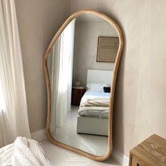 Aaliyah - Extra Large Full Length Light Wood Irregular Mirror 180cm x 110cm