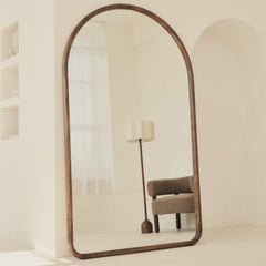 Amora - Full Length Extra Large Arched Warm Wood Mirror 200cm x 120cm