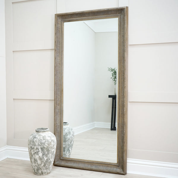 Antoine - Full Length Large Washed Wood Rectangular Mirror 166cm x 79cm