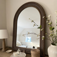 Antoine - Large Washed Wood Arched Mirror 110cm x 80cm