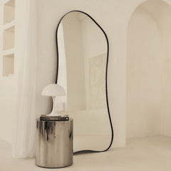 Arcurva Noir - Large Full Length Black Irregular Mirror 170cm x 85cm