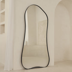 Arcurva Noir - Large Full Length Black Irregular Mirror 170cm x 85cm