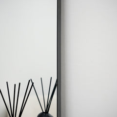 Aria - Black Metal Overmantle Wall Mirror 100cm x 70cm