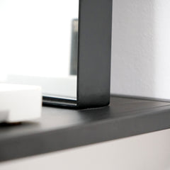 Aria - Black Metal Overmantle Wall Mirror 100cm x 70cm