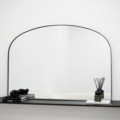 Aria - Black Metal Overmantle Wall Mirror 100cm x 70cm