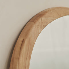 Arcurva - Large Overmantle Light Wood Irregular Mirror 130cm x 80cm