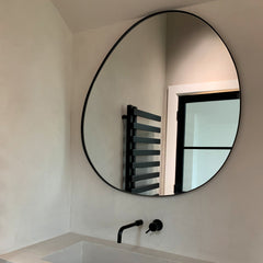 Ava - Black Pond Shaped Irregular Mirror 94cm x 94cm