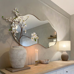Ava - Ecru Pond Shaped Irregular Mirror 125cm x 65cm