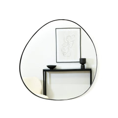 Ava - Black Pond Shaped Irregular Mirror 66cm x 63cm
