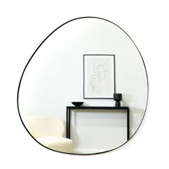 Ava - Black Pond Shaped Irregular Mirror 94cm x 94cm