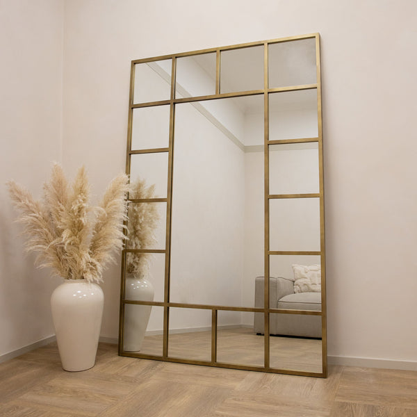 Camden - Gold Industrial Full Length Metal Window Mirror 179cm x 119cm