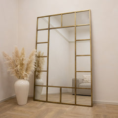 Camden - Gold Industrial Full Length Metal Window Mirror 179cm x 119cm