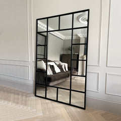 Camden - Black Industrial Full Length Metal Window Mirror 179cm x 119cm
