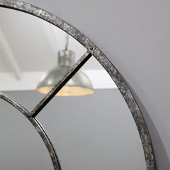 Chicago - Crushed Black Industrial Arched Full Length Metal Mirror 179cm x 100cm