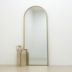 Liberty - Full Length Gold Large Arched Metal Mirror 160cm x 60cm