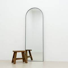 Theo - Full Length Black Arched Large Metal Mirror 160cm x 50cm