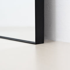 Theo - Full Length Black Arched Large Metal Mirror 160cm x 50cm