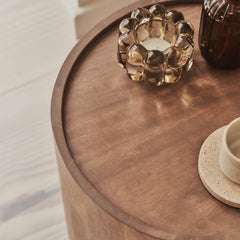 Fairmont - Warm Wood Premium Round Side Table