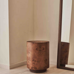 Arbour - Dark Burl Wood Premium Round Side Table