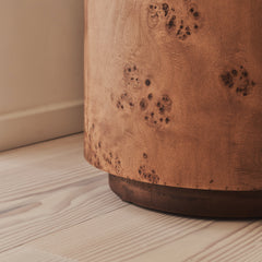 Arbour - Large Dark Burl Wood Premium Round Side Table