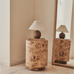 Arbour - Natural Burl Wood Premium Round Side Table