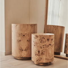 Arbour - Natural Burl Wood Premium Round Side Table