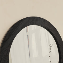Elowyn - Large Black Elm Wood Round Organic Wall Mirror 100cm x 100cm