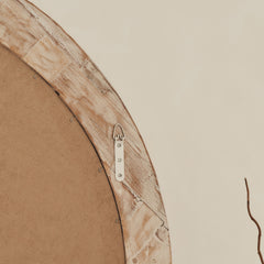 Elowyn - Large White Washed Elm Wood Round Organic Wall Mirror 100cm x 100cm
