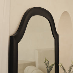 Francisco - Extra Large Arched Full Length Black Wood Mirror 190cm x 120cm