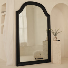 Francisco - Extra Large Arched Full Length Black Wood Mirror 190cm x 120cm