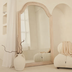 Francisco - Extra Large Arched Full Length White Washed Wood Mirror 190cm x 120cm