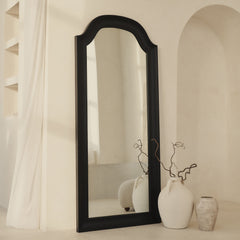 Francisco - Large Arched Full Length Black Wood Mirror 177cm x 79cm