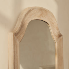 Francisco - Large Arched Full Length White Washed Wood Mirror 177cm x 79cm