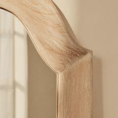 Francisco - Large Arched Full Length White Washed Wood Mirror 177cm x 79cm