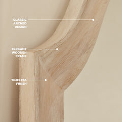 Francisco - Extra Large Arched Full Length White Washed Wood Mirror 190cm x 120cm