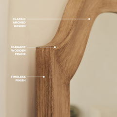 Francisco - Large Arched Full Length Washed Wood Mirror 177cm x 79cm