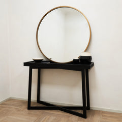 Higgins - Gold Metal Modern Round Wall Mirror 100cm x 100cm