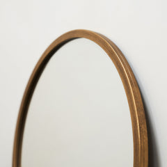 Higgins - Gold Metal Modern Round Wall Mirror 40cm x 40cm
