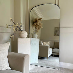 Aria - Full Length Black Large Metal Mirror 180cm x 90cm