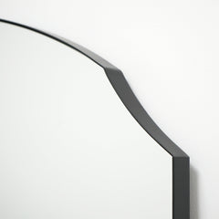 Isla - Black Arched Metal Overmantle Wall Mirror 120cm x 90cm