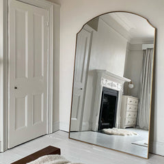 Isla - Extra Large Gold Full Length Arched Metal Mirror 190cm x 120cm