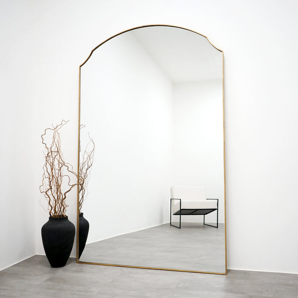 Isla - Extra Large Gold Full Length Arched Metal Mirror 190cm x 120cm