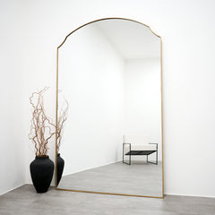 Isla - Extra Large Gold Full Length Arched Metal Mirror 190cm x 120cm
