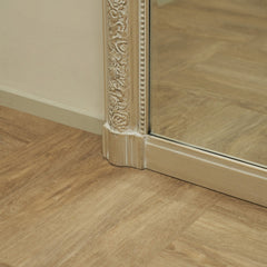 Kensington - Full Length White Washed Wood Ornate Mirror 196cm x 100cm