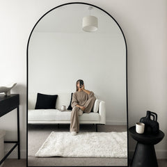 Liberty - Black Full Length Arched Metal Mirror 180cm x 110cm